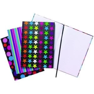 A4 Fashion Assorted Feint Ruled Casebound Notebooks Pack of 5 301650