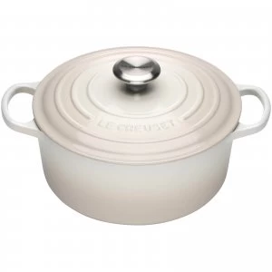 Le Creuset Signature Cast Iron Round Casserole Dish - 24cm - Meringue