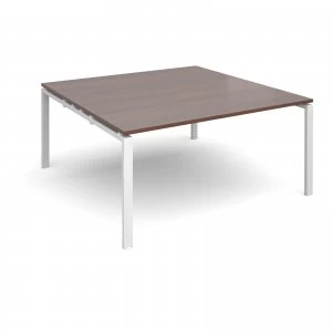 Adapt II square Boardroom Table 1600mm x 1600mm - White Frame Walnut