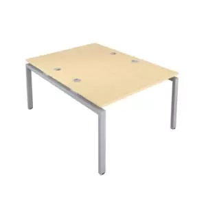 Telescopic Sliding 4 Person Maple Bench with Cable Port - 1200 X 800 - Silver Frame