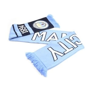 Man City Nero Scarf New Crest