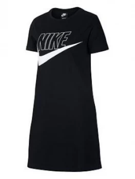 Nike Older Girls Futura T-Shirt Dress - Black White