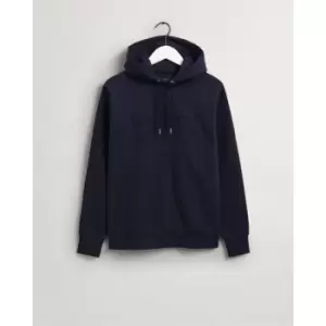 Gant Tonal Shield Hoodie - Blue