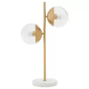 Interiors by PH Revive Gold Finish 2 Light Table Lamp