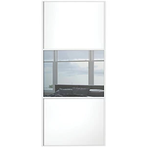 Wickes Sliding Wardrobe Door Wideline White Panel and Mirror - 2220 x 762mm