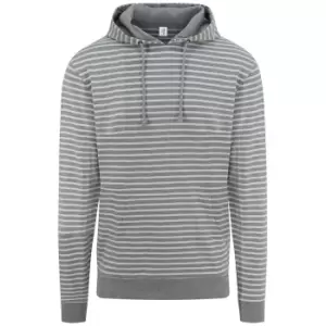 AWDis Unisex Adults Nautical Striped Hoodie (XXL) (Heather Grey)