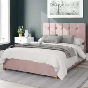 Hepburn Pure Pastel Cotton Ottoman Bed Frame Vintage Rose