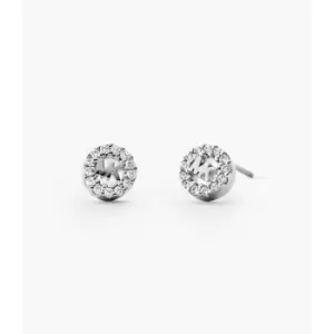 Michael Kors Womens Sterling Logo Studs - Silver