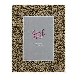 4" x 6" - Girl Talk Glass Leopard Print Photo Frame