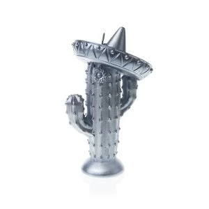 Silver Cactus Sombrero Candle