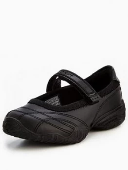 Skechers Girls Velocity Mary Jane School Shoes - Black, Size 11 Younger