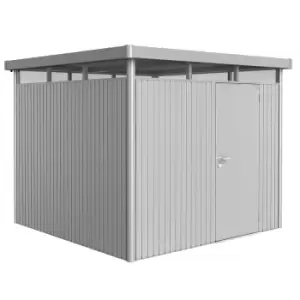 Biohort Highline Metal Shed H4 Standard door 9 x 9 - Metallic Silver