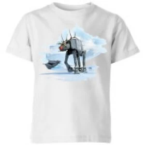 Star Wars AT-AT Reindeer Kids Christmas T-Shirt - White - 7-8 Years - White