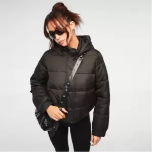 Missguided Hooded Puffer Coat - Black