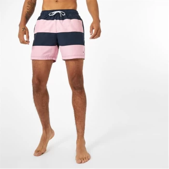 Jack Wills Eco Derwint Mid-Length Colour Block Swim Shorts - Pink/Navy