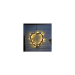 Solar Power In-Lit Firefly Heart Rustic Heart Hanging Wreath Outdoor Light Up Ornamental Heart Garden Decoration Wall Fence Lighting Visit the garden