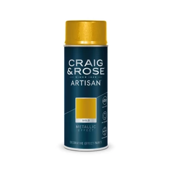 Craig & Rose Artisan Metallic Effect Spray Paint - Gold - 400ml