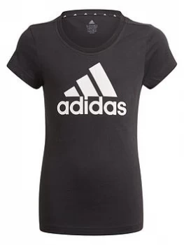 adidas Junior Girls Bl T-Shirt - Black/White, Size 9-10 Years, Women