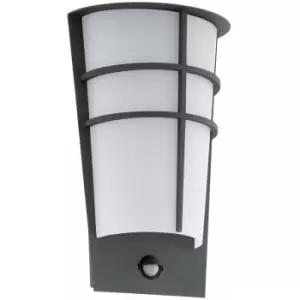 Loops - IP44 Outdoor Wall Light & pir Sensor Anthracite Steel 2.5W Built in led