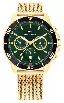 Tommy Hilfiger 1792093 Mens Jordan (43mm) Green Dial / Gold Watch