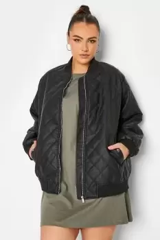 Faux Leather Bomber Jacket