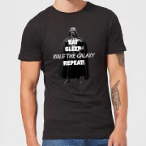 Star Wars Eat Sleep Rule The Galaxy Repeat Mens T-Shirt - Black