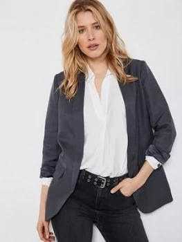 Mint Velvet Smoke Shawl Collar Blazer - Dark Grey, Size 8, Women