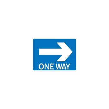 One Way Right Wall-fix Class 2 Reflective Aluminium Sign - 600 X 450MM