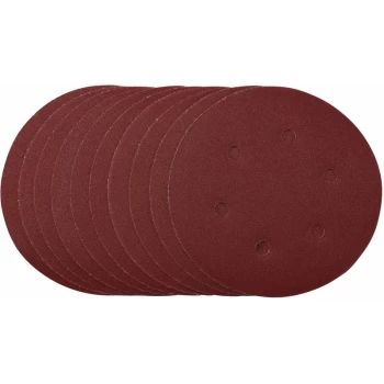 DRAPER Sanding Discs, 150mm, Hook & Loop, 120 Grit, (Pack of 10) [54948]