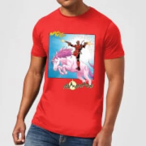 Marvel Deadpool Unicorn Battle Mens T-Shirt - Red - XXL