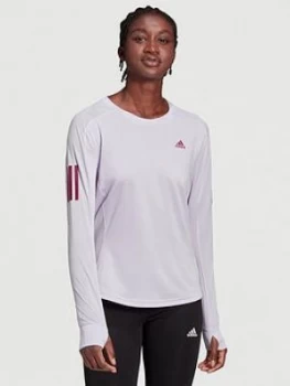 adidas Own The Run Long Sleeve Tee, Purple Size M Women