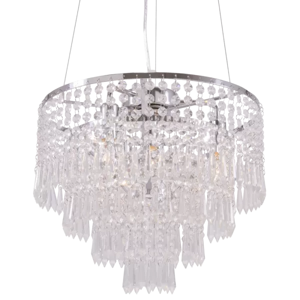 Porto 4 Light Pendant Ceiling Light Silver, E14