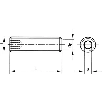 M12X35 Skt Set Screw Flat Point (GR-45H) (14.9)- you get 5 - Qualfast