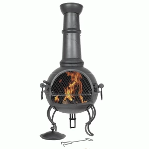 La Hacienda Murcia Steel Chiminea with Grill - Large