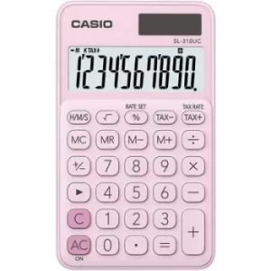 Casio SL-310UC-PK Pocket calculator Rose Display (digits): 10 solar-powered, battery-powered (W x H x D) 70 x 8 x 118 mm