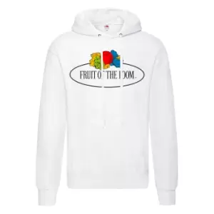 Fruit of the Loom Mens Vintage Big Logo Hoodie (L) (White)