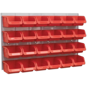 Sealey 24 Piece Storage Bin and Wall Panel Set