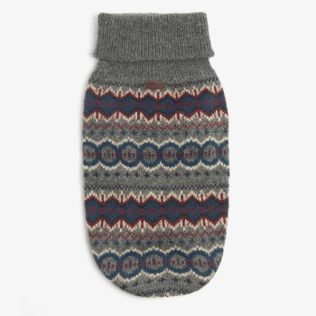 Barbour Case Fair Isle Dog Jumper - Grey - M