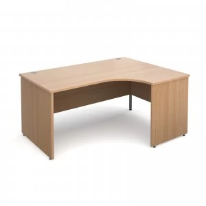 Maestro 25 PL Right Hand Ergonomic Desk 1600mm - Beech Panel Leg desig