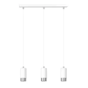 Emibig Fumiko White/Chrome Bar Pendant Ceiling Light 3x GU10