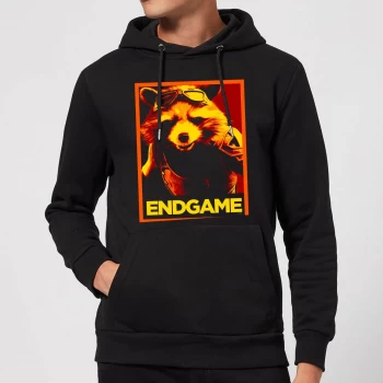 Avengers Endgame Rocket Poster Hoodie - Black - S