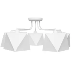 Adamant Multi Arm Semi Flush Ceiling Light White 75cm