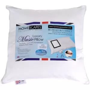 HOMESCAPES Super Microfibre Square Music Pillow with Speaker - White