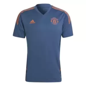 adidas Manchester United Training Shirt 2022 2023 Mens - Blue