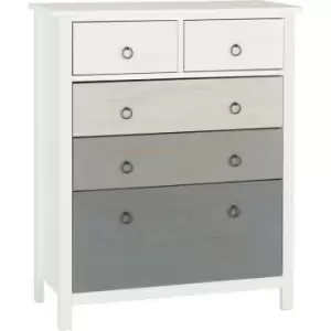 Seconique Vermont White & Grey 3+2 Drawer Chest