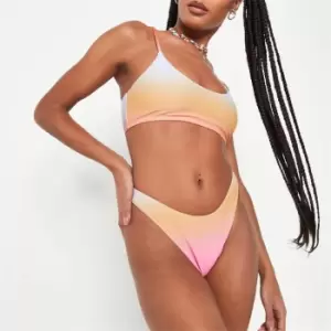 Missguided Ombre Scoop Neck Top and Bottoms Bikini Set - Multi