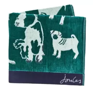 Joules Dogs Of Welland Cotton Towels - Green