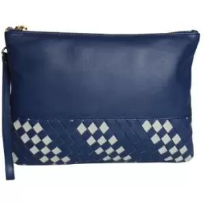 Womens/Ladies Carmen Wave Detail Clutch Bag (One size) (Blue/Stone) - Eastern Counties Leather