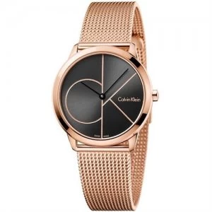 Calvin Klein Ladies Minimal Rose Gold Plated Watch - K3M22621