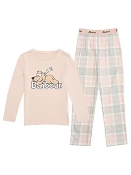 Barbour Girls Olivia Tartan Pyjama Set - Pink Tartan, Pink Tartan, Size 14-15 Years, Women